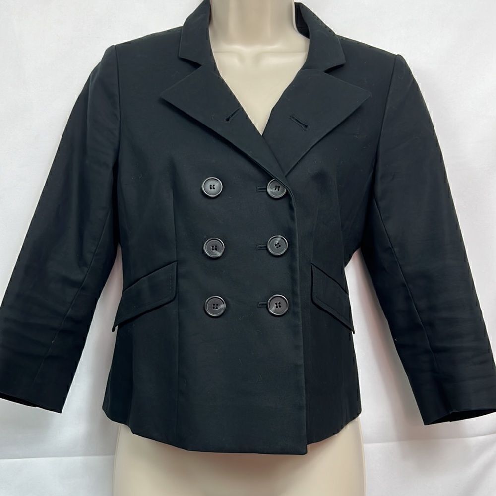 Loft Black Double Breasted Blazer 4P EUC - Picture 2 of 11